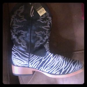 ROPER WOMAN ZEBRA WESTERN BOOTS